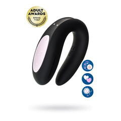 Многофункциональный стимулятор для пар Satisfyer Partner Double Joy, силикон, чёрный, 18 см.