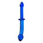 Двусторонний фаллоимитатор Sexus Glass, стекло, синий, 25 см