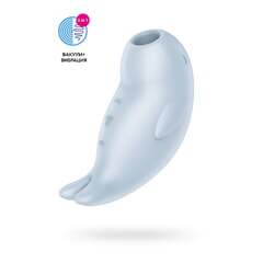 Вакуумный стимулятор клитора Satisfyer Seal You Soon, силикон, голубой