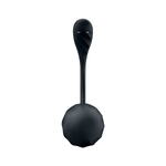 Виброяйцо Satisfyer Ribbed Petal с пультом ДУ, черное, 7,8 см