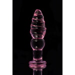 Анальная втулка Sexus Glass, стекло, розовая, 13,5 см, Ø 4 см